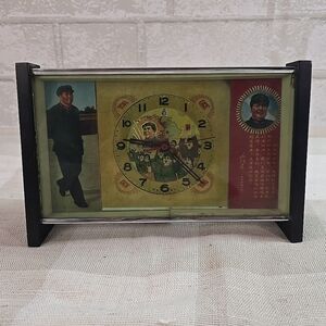 Rare 1960s Chairman Mao Tse Tung Zedong Communist China Red Book Mantel Clock